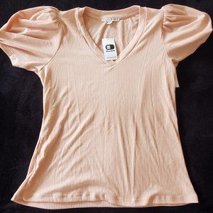 V Neck Buckle Short Sleeve Shirt